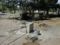 One of the original wells is still in use