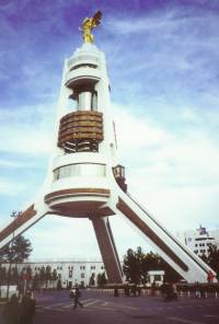 The Arch of Neutrality, topped by a golden, revolving statue of Turkmenbashi