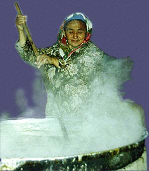 A woman preparing sumalak